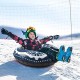 Snow Tube Inflatable Winter Ski Circle Floated Skiing Board PVC With Handle Durable Outdoor Snow Tube Skiing Accessories For Winter Fun Youngsters Adults