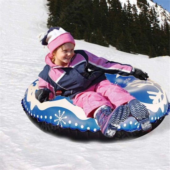 Snow Tube Inflatable Winter Ski Circle Floated Skiing Board PVC With Handle Durable Outdoor Snow Tube Skiing Accessories For Winter Fun Youngsters Adults