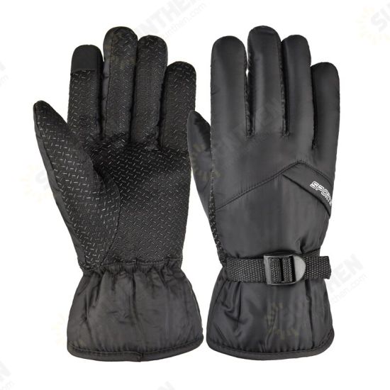 Thicken Electric Cycling Ski Gloves Touch Screen Waterproof Gloves Winter Velvet Warm Leisure Full Finger Men Gloves