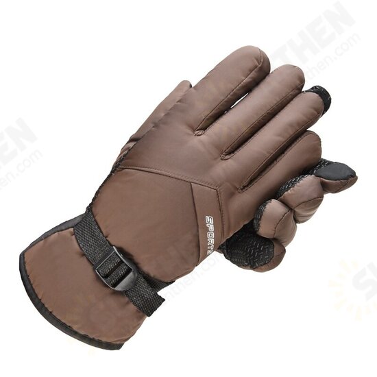 Thicken Electric Cycling Ski Gloves Touch Screen Waterproof Gloves Winter Velvet Warm Leisure Full Finger Men Gloves