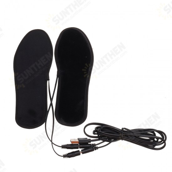 USB Electric Powered Heated Shoe Insoles Film Heater Feet Warm Foot Socks Pads For Camping Mountaineering Skiing