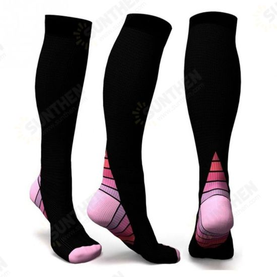 Uniex Elasticity Compression Socks Breathable Travel Activities Fit for Nurses Shin Splints Flight