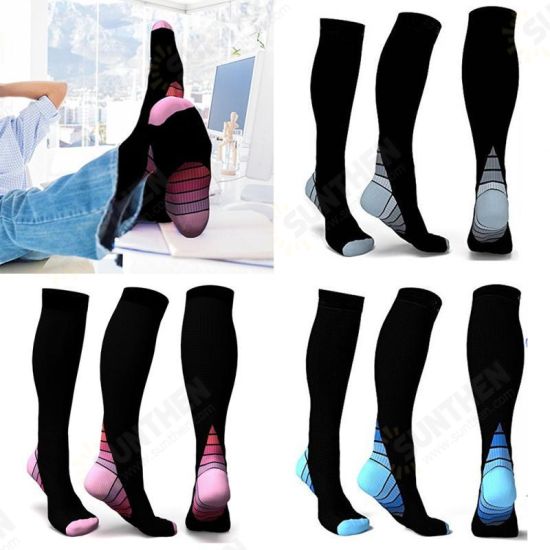 Uniex Elasticity Compression Socks Breathable Travel Activities Fit for Nurses Shin Splints Flight