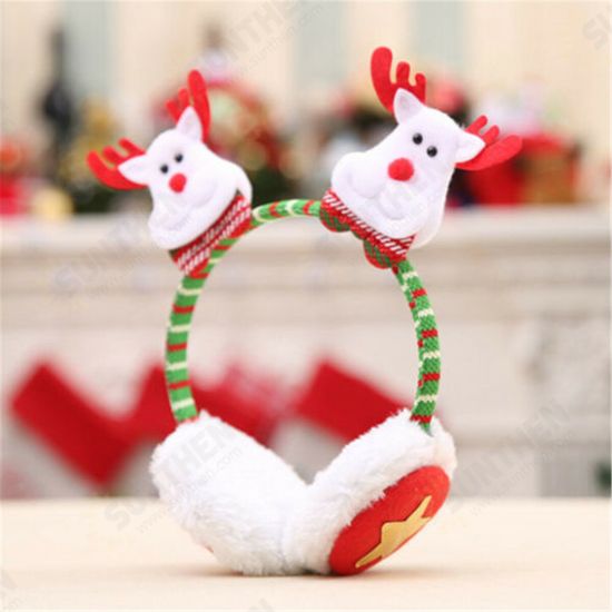 Woman Girl Winter Warm Novelty Santa Claus Elk Snowman Bear Christmas Earmuffs