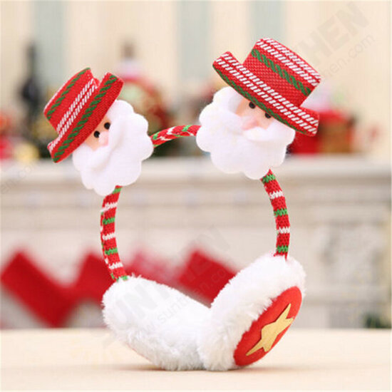 Woman Girl Winter Warm Novelty Santa Claus Elk Snowman Bear Christmas Earmuffs