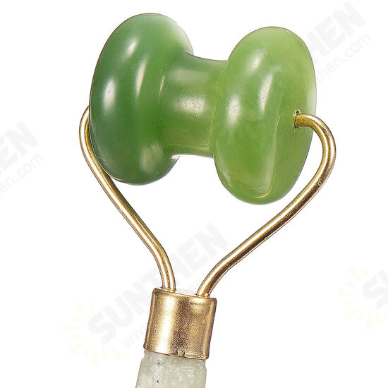 Beauty Green Natural Healthy Body Head Neck Foot Jade Massage Roller Facial Massager