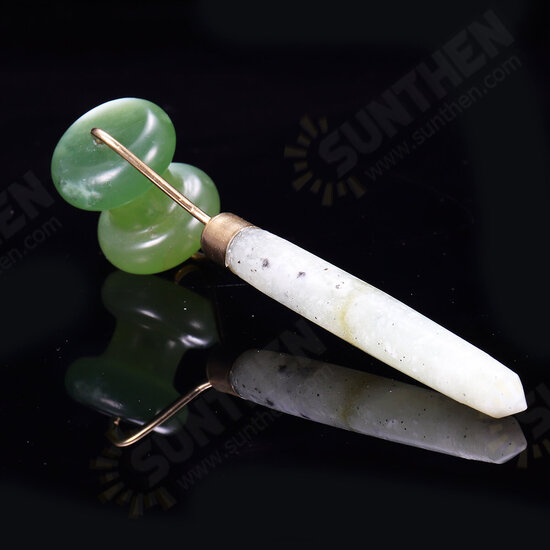 Beauty Green Natural Healthy Body Head Neck Foot Jade Massage Roller Facial Massager