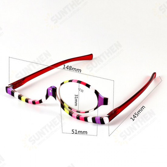 Colorful Magnifying Makeup Glasses Eye Spectacles Reading Glasses Flip Down Lens Folding for Women Cosmetic Make Up