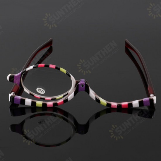 Colorful Magnifying Makeup Glasses Eye Spectacles Reading Glasses Flip Down Lens Folding for Women Cosmetic Make Up