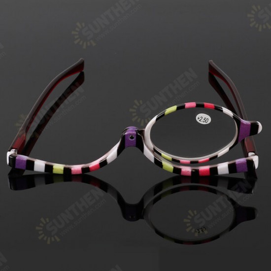 Colorful Magnifying Makeup Glasses Eye Spectacles Reading Glasses Flip Down Lens Folding for Women Cosmetic Make Up