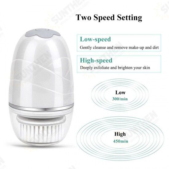 Facial Cleansing Brush Mini Electric Facial Brush Exfoliating Blackhead Removal Waterproof 3 in 1 Face Brush Skin Care