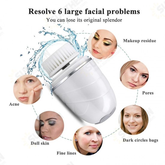 Facial Cleansing Brush Mini Electric Facial Brush Exfoliating Blackhead Removal Waterproof 3 in 1 Face Brush Skin Care