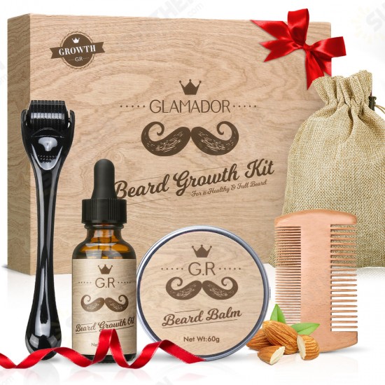 Professional Men Beard Growth Kit Multifunctional Beard Care Grooming Set Beard Rapid Growth & Thickening Tool