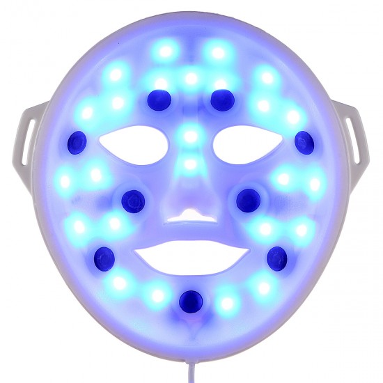 LED Photon Therapy Facial Mask 3 Colors Vibration Skin Massager Beauty Face Tool