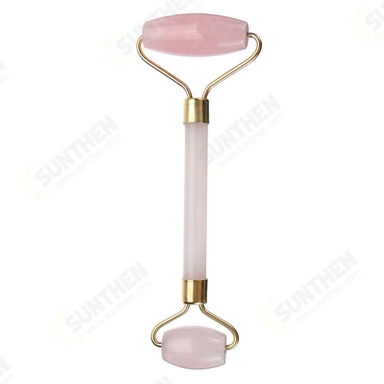 Pink Jade Roller Facial Massage Roller Anti Wrinkles Minimize Enlarged Pores Tighten Firming