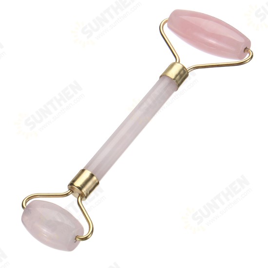 Pink Jade Roller Facial Massage Roller Anti Wrinkles Minimize Enlarged Pores Tighten Firming