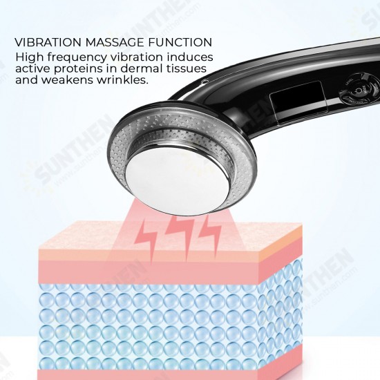 Ultrasonic Slimming Machine 6 in 1 Screen Display Negative Ion Massager Ultrasonic Fat Burning EMS Skin Rejuvenation Far Infrared Heating Vibration Massage Negative Ion Deoiling