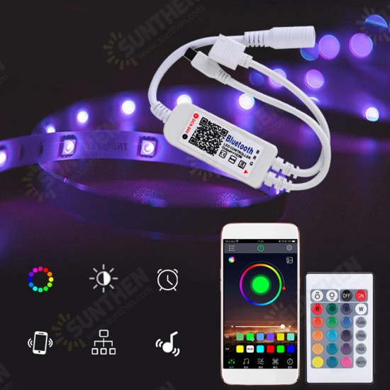 DC5-24V RGBW bluetooth Dimmer Controller 24Keys IR Remote Control for LED Strip Light