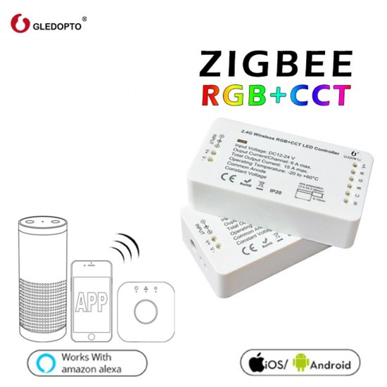 GL-C-008 ZLL RGB+CCT Smart APP LED Strip Controller Work With Home Kit Philip Hub