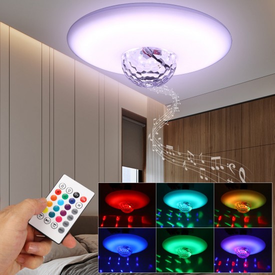 30W E27 bluetooth Music LED Light Bulb Projector Night Lamp RGB Ceiling Lighting AC85-265V