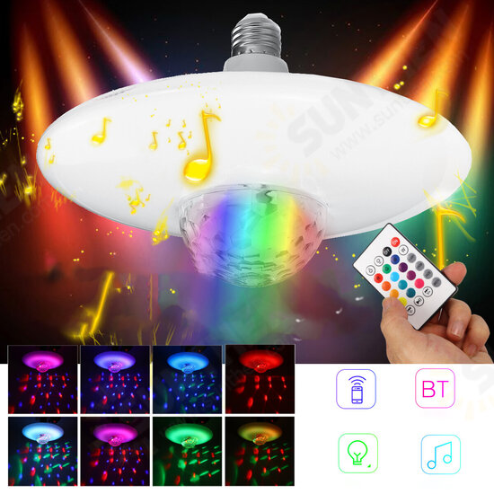 30W E27 bluetooth Music LED Light Bulb Projector Night Lamp RGB Ceiling Lighting AC85-265V