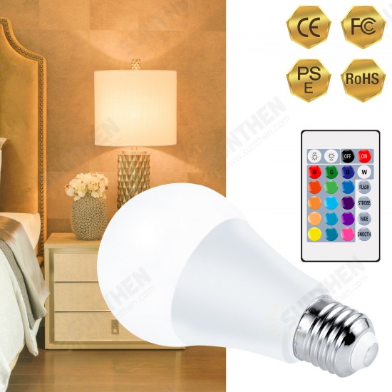 AC-85-265V E27 LED RGBW Light Bulb with Remote Control 4 Dynamic Lighting Modes