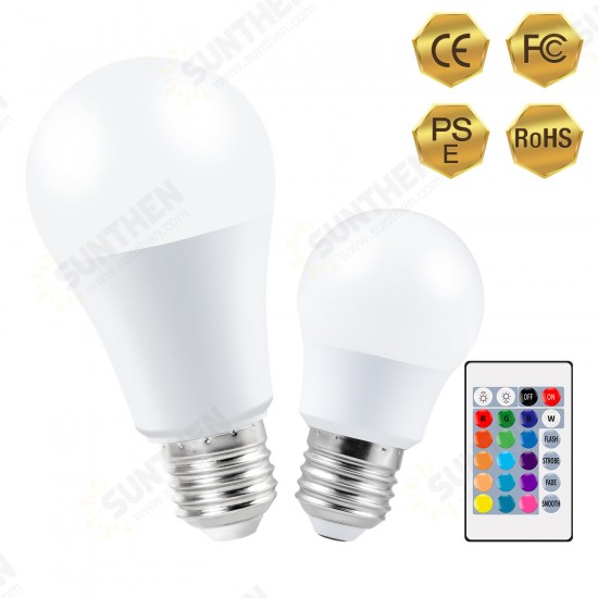 AC-85-265V E27 LED RGBW Light Bulb with Remote Control 4 Dynamic Lighting Modes