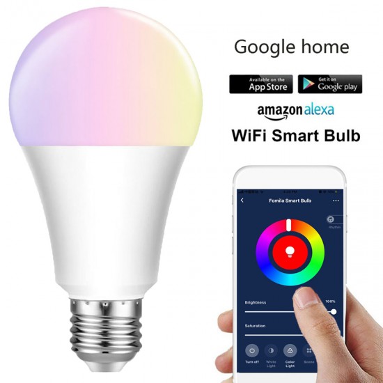 E27 E26 B22 RGBW Smart LED Light Bulb 7W WiFi IOS Android Amazon Alexa Google Lamp AC85-265V