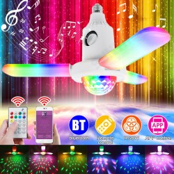 E27 LED Deformable Ceiling Fan Light RGB bluetooth Music Speaker Lamp with Remote E27 LED Deformable Ceiling Fan Light RGB bluetooth Music Speaker Lamp with Remote