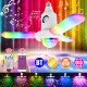 E27 LED Deformable Ceiling Fan Light RGB bluetooth Music Speaker Lamp with Remote