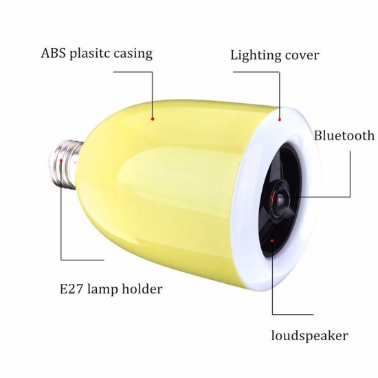 E27 LED Lamp bluetooth 4.0 Music Audio Speaker Bulb APP Controller
