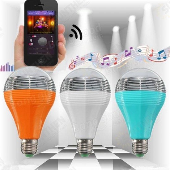 E27/E26 Wifi Control Music Smart Audio Speaker LED Multicolor Bulb Light Lamp AC 90-264V