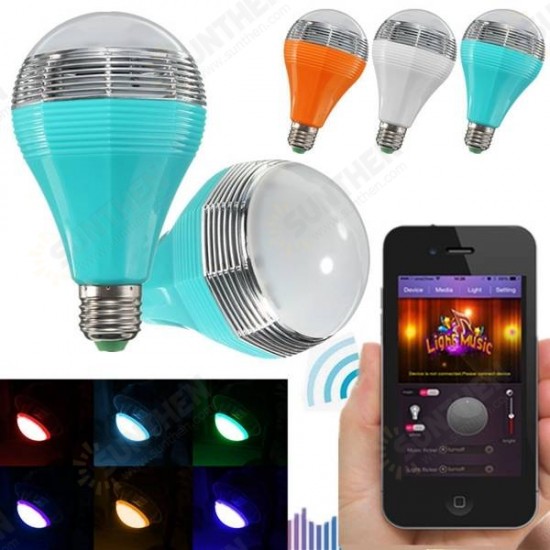 E27/E26 Wifi Control Music Smart Audio Speaker LED Multicolor Bulb Light Lamp AC 90-264V