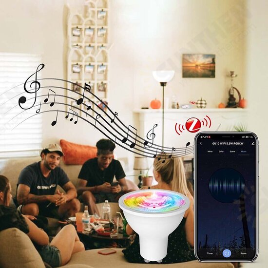 GU10 Smart LED Bulbs RGB Multicolor Dimmable Bulbs Support Remote Control Voice Control Timing Compatible With Alexa &Google Home