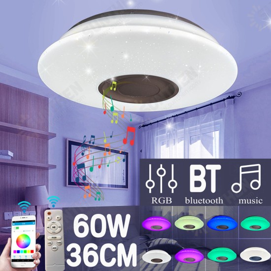 110-220V 60W LED Music Ceiling Light RGB Bluetooth Remote Control Smart Lamp 110-220V 60W LED Music Ceiling Light RGB Bluetooth Remote Control Smart Lamp