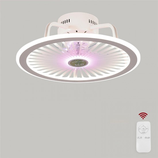 110/220V Ceiling Lamp Stepless Dimming with Electric Fan Modern Minimalist APP Control+Remote Control+Stepless Dimming Color+Three-speed Regulation