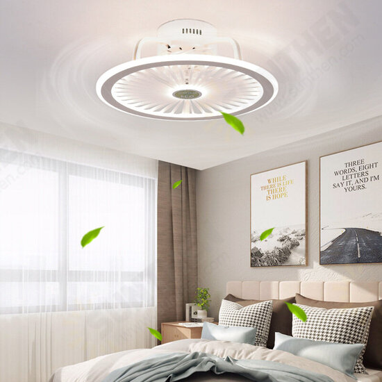 110/220V Ceiling Lamp Stepless Dimming with Electric Fan Modern Minimalist APP Control+Remote Control+Stepless Dimming Color+Three-speed Regulation