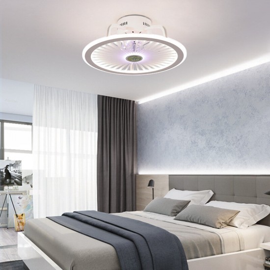 110/220V Ceiling Lamp Stepless Dimming with Electric Fan Modern Minimalist APP Control+Remote Control+Stepless Dimming Color+Three-speed Regulation