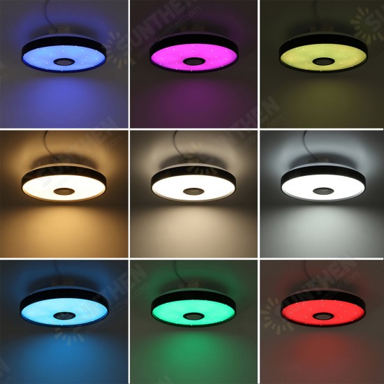 124LED Black Music RGB Ceiling Lamp Light Wifi APP+Remote Control Smart bluetooth Light