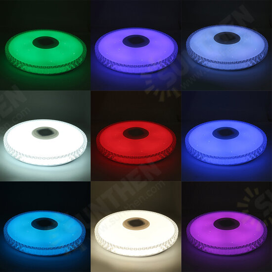 220V 40cm Bluetooth WIFI LED Ceiling Light RGB Music Speeker Dimmable Lamp APP Remote