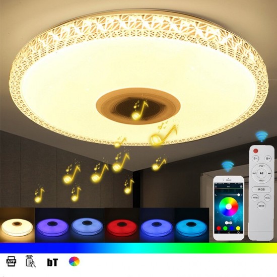 220V 40cm Bluetooth WIFI LED Ceiling Light RGB Music Speeker Dimmable Lamp APP Remote