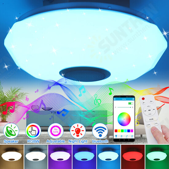 220V LED RGB Ceiling Light 3000-6500K Dimmable Acrylic Music Lamp bluetooth Remote Control