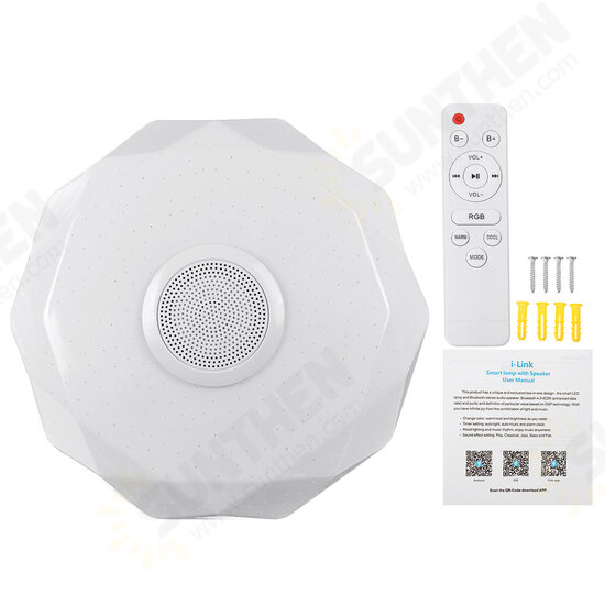 220V LED RGB Ceiling Light 3000-6500K Dimmable Acrylic Music Lamp bluetooth Remote Control 220V LED RGB Ceiling Light 3000-6500K Dimmable Acrylic Music Lamp bluetooth Remote Control