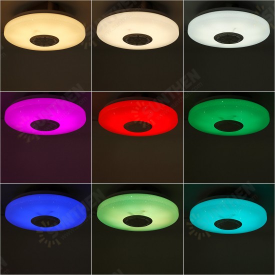 30cm Diameter 36W Bluetooth LED Ceiling Light RGB Music Speaker Dimming Lamp APP Remote Control