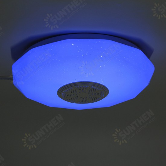 30cm Diameter Bluetooth LED Ceiling Light RGB Music Speaker Dimmable Lamp Remote Room Diamond Models