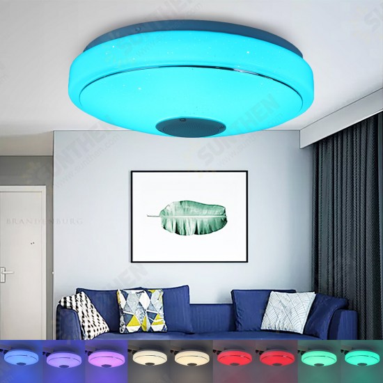 33/40cm Diameter Wifi Smart Bluetooth LED Ceiling Light RGB 3D Sound Music Speeker Dimmable Lamp APP Remote