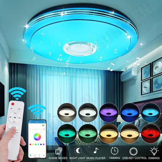 33CM LED Ceiling Light Lamp RGB bluetooth Music Speaker Dimmable Bedroom Lamp