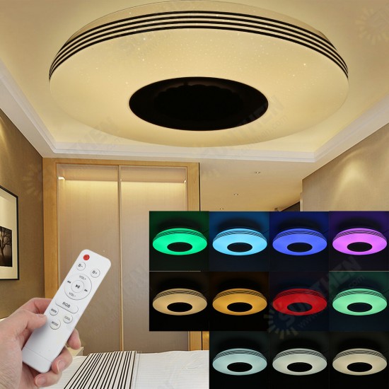 34cm LED Ceiling Light RGB bluetooth Music Speaker Dimmer APP Remote Control Lamps