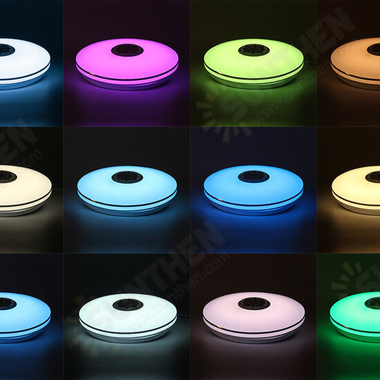 34cm bluetooth WIFI APP LED Ceiling Light RGB Music Speaker Dimmable Bedroom Lamp + Remote Control 110-245V