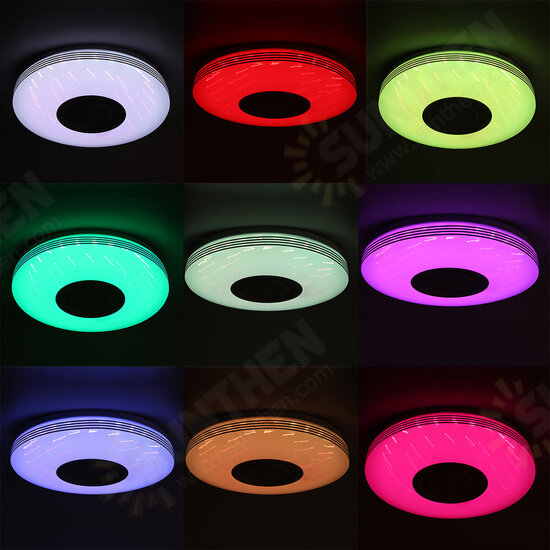 36CM bluetooth WiFi LED Ceiling Light RGB Music Speaker Dimmable Lamp APP Remote Control